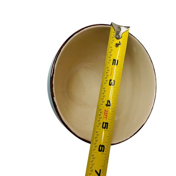 Royal Norfolk Ceramic Bowl 6" Diameter Turquoise Cream Microwave/Dishwasher Safe - Picture 4 of 4